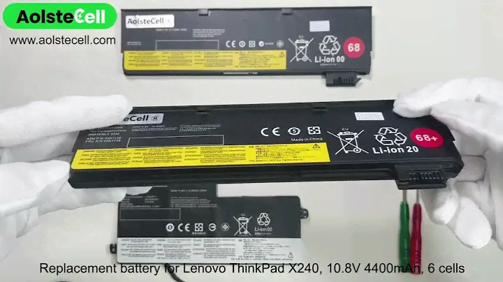 Replacement battery for Lenovo ThinkPad X240  (24Wh 3 cells & 4400mAh 6 cells & 24Wh 3 cells)
