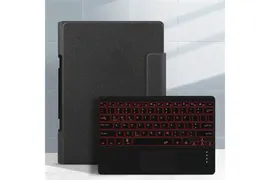 Фирменная клавиатура с чехлом для Lenovo Yoga Tab 13 / YOGA Pad Pro 13 (YT-K606F) 2021 съёмная беспроводная Bluetooth-клавиатура черная кожаная + гарантия + русские буквы