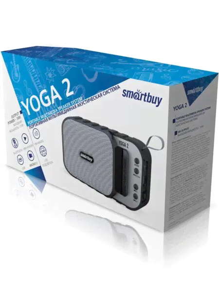 Колонка портативная Bluetooth SmartBuy YOGA 2, 5Вт, Bluetooth, MP3, FM, подсветка, черная (SBS-5040)