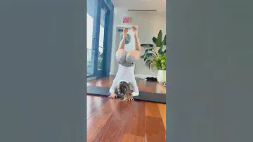 Perfecting my elbow stands! #stretching #yogagirl #flexibility